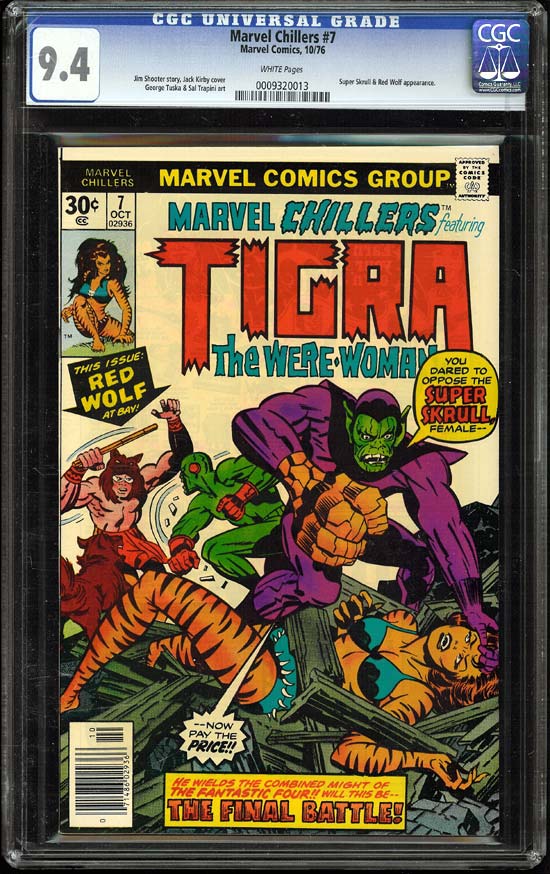 Marvel Chillers #7 CGC 9.4w