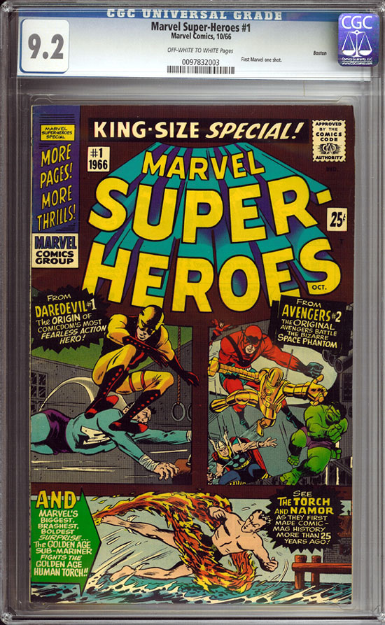 Marvel Super-Heroes #1 CGC 9.2 ow/w Boston