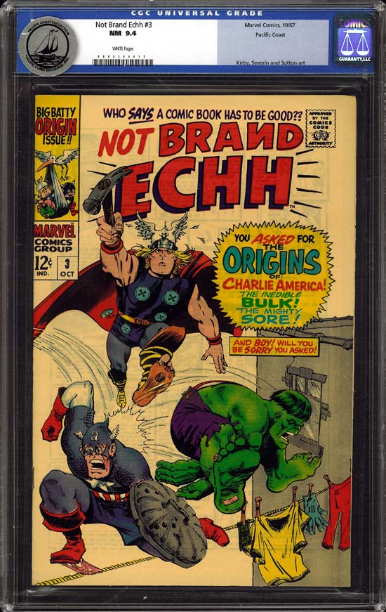 Not Brand Echh #3 CGC 9.4 w Pacific Coast