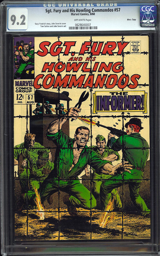 Sgt. Fury and His Howling Commandos #57 CGC 9.2 ow Massachusetts