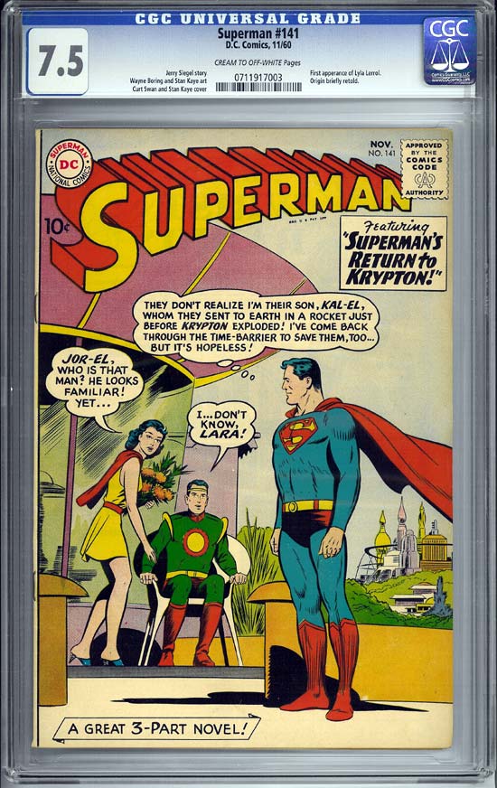 Superman #141 CGC 7.5cr/ow