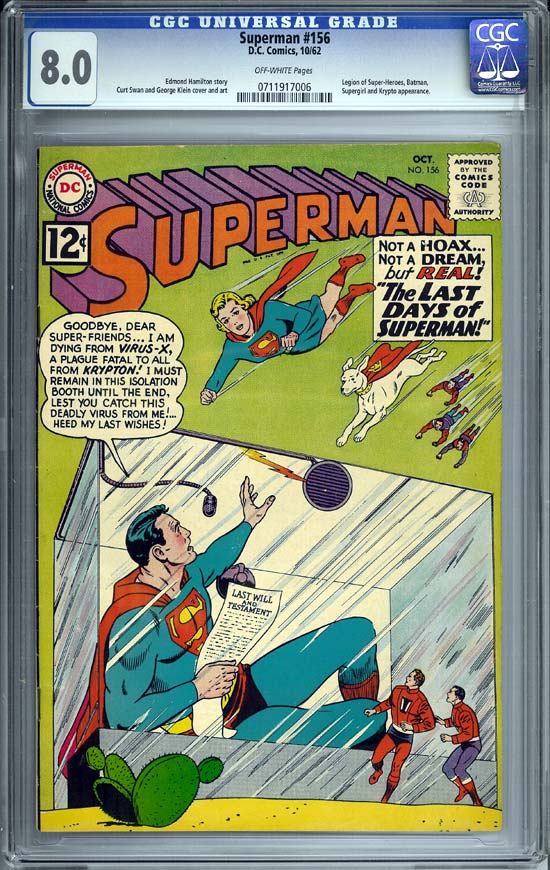 Superman #156 CGC 8.0w