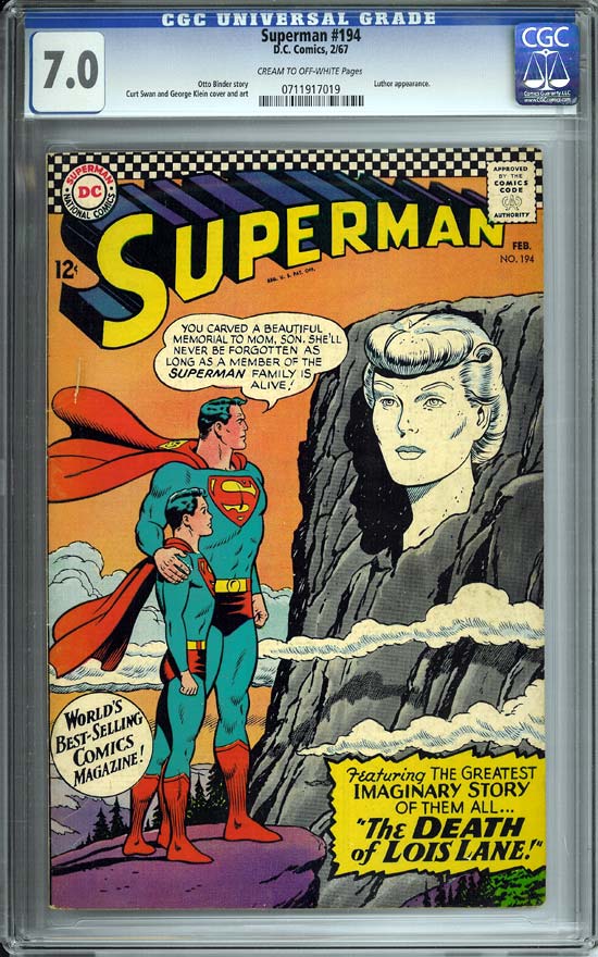 Superman #194 CGC 7.0cr/ow