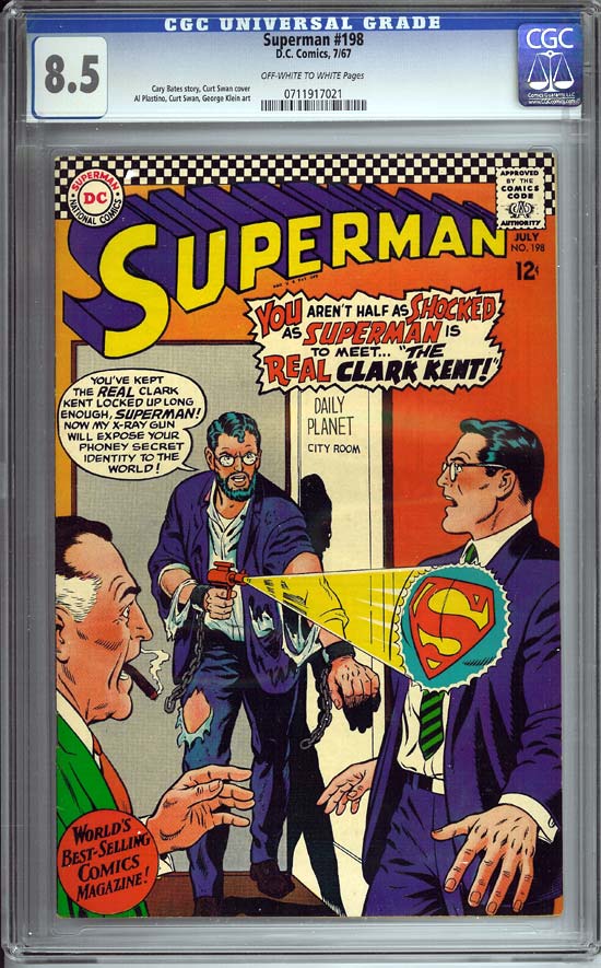 Superman #198 CGC 8.5ow/w