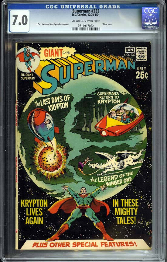 Superman #232 CGC 7.0ow/w