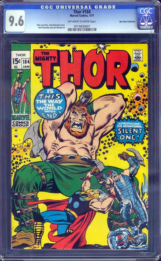 Thor #184 CGC 9.6 ow/w Don Rosa Collection