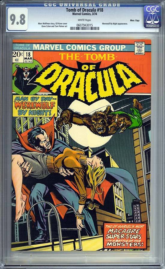 Tomb of Dracula #18 CGC 9.8 w Massachusetts