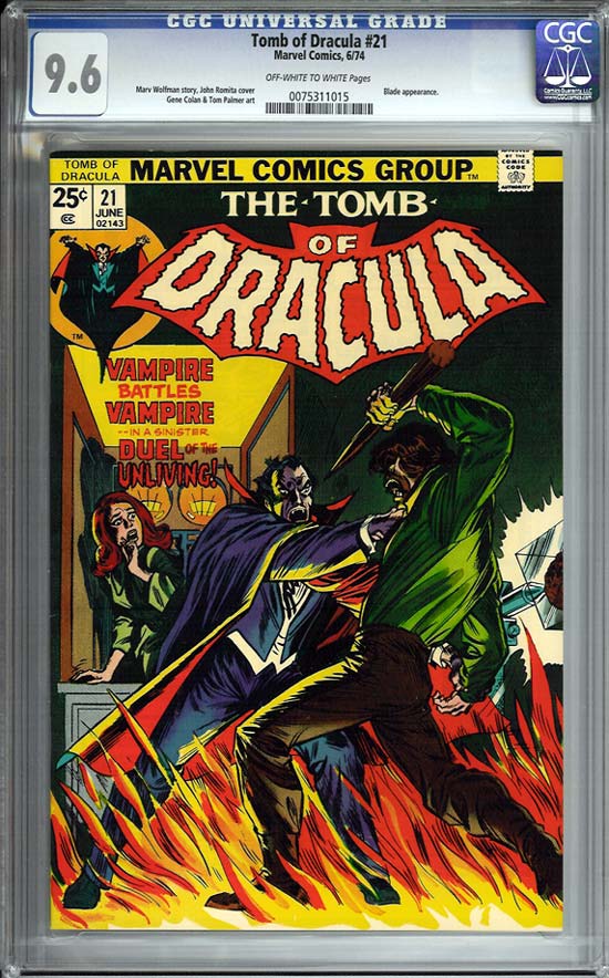 Tomb of Dracula #21 CGC 9.6 ow/w