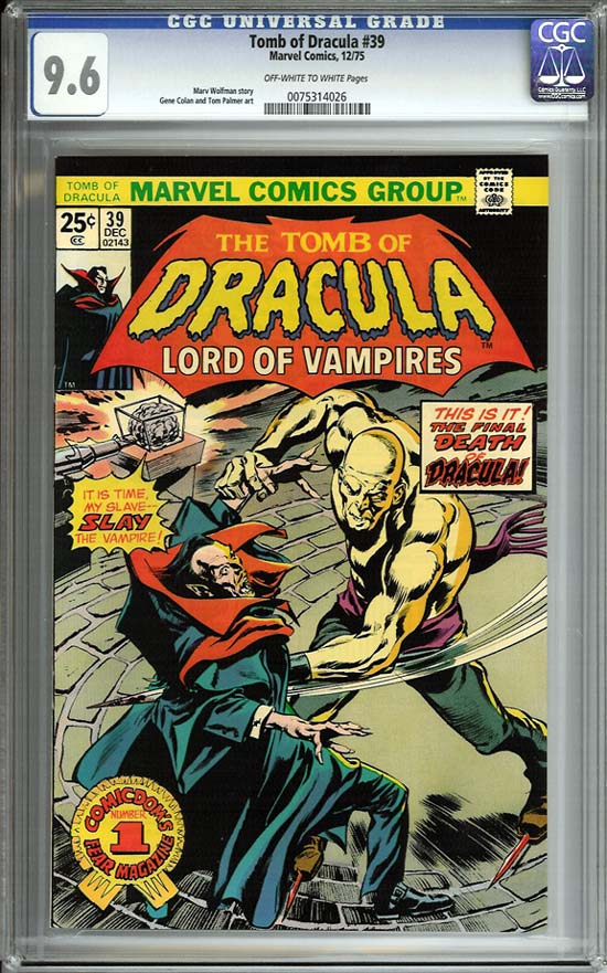 Tomb of Dracula #39 CGC 9.6 ow/w