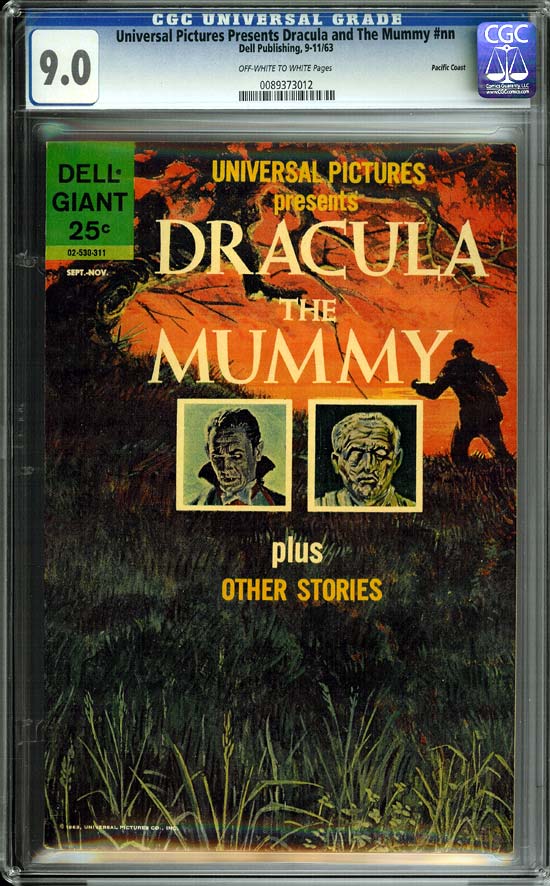 Universal Pictures Presents Dracula and The Mummy #1 CGC 9.0ow/w Pacific Coast