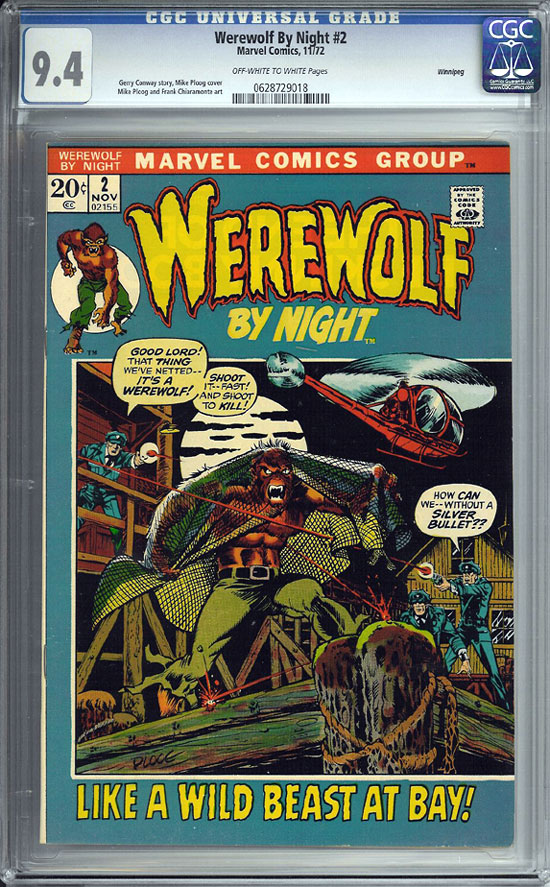 Werewolf By Night #2 CGC 9.4 ow/w Winnipeg