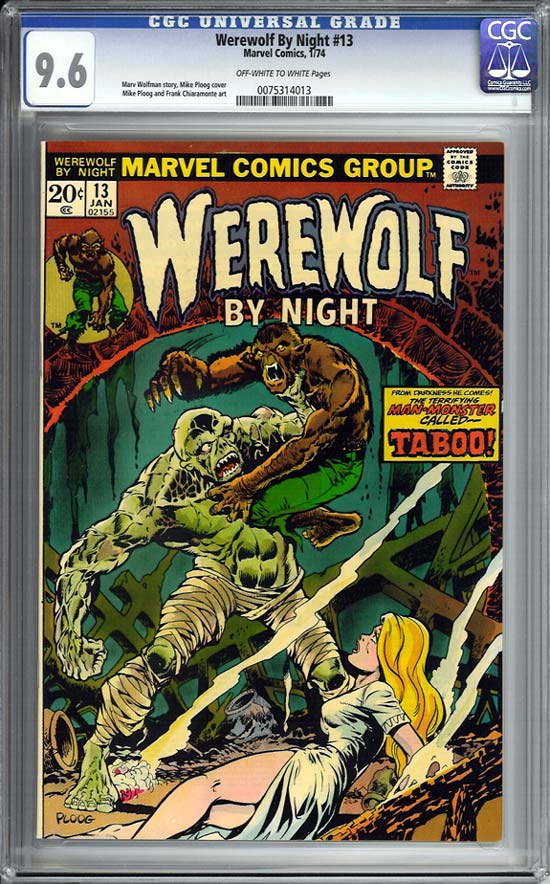 Werewolf By Night #13 CGC 9.6 ow/w