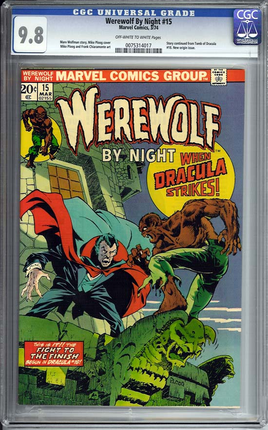 Werewolf By Night #15 CGC 9.8 ow/w