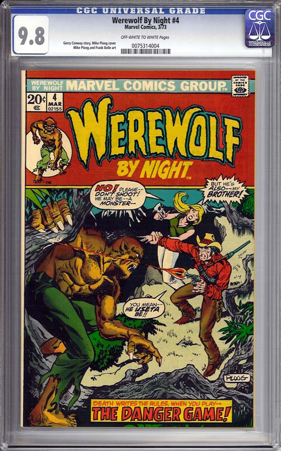 Werewolf By Night #4 CGC 9.8 ow/w