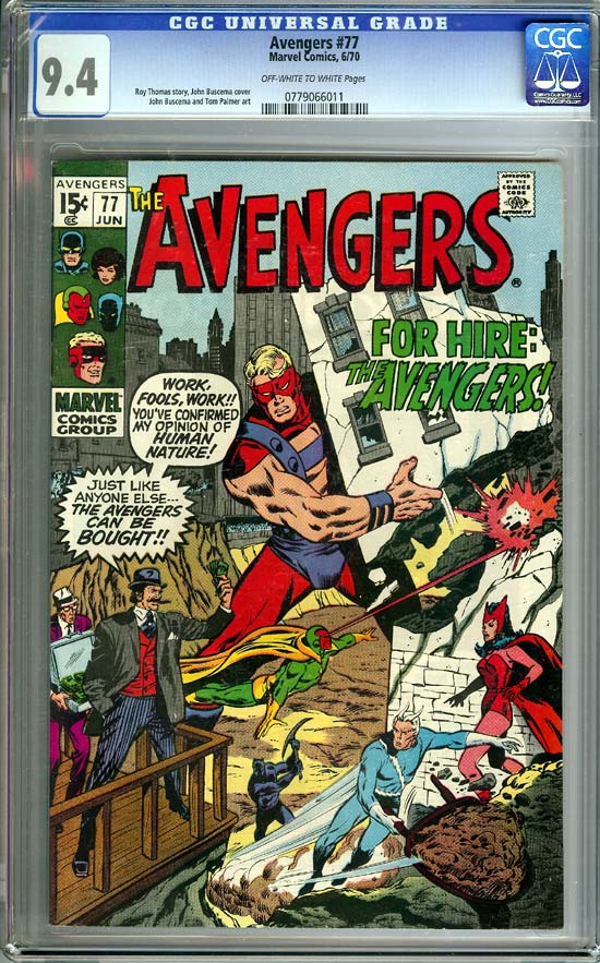 Avengers #77 CGC 9.4 ow/w