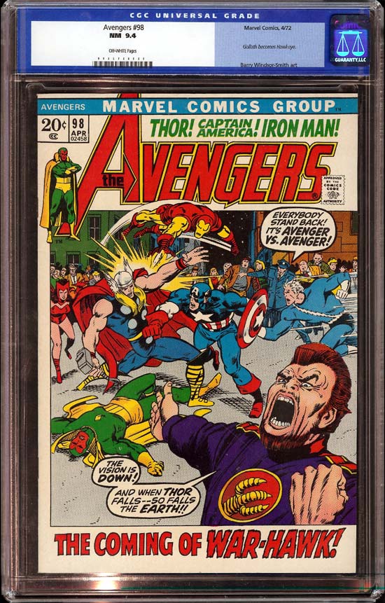 Avengers #98 CGC 9.4 ow