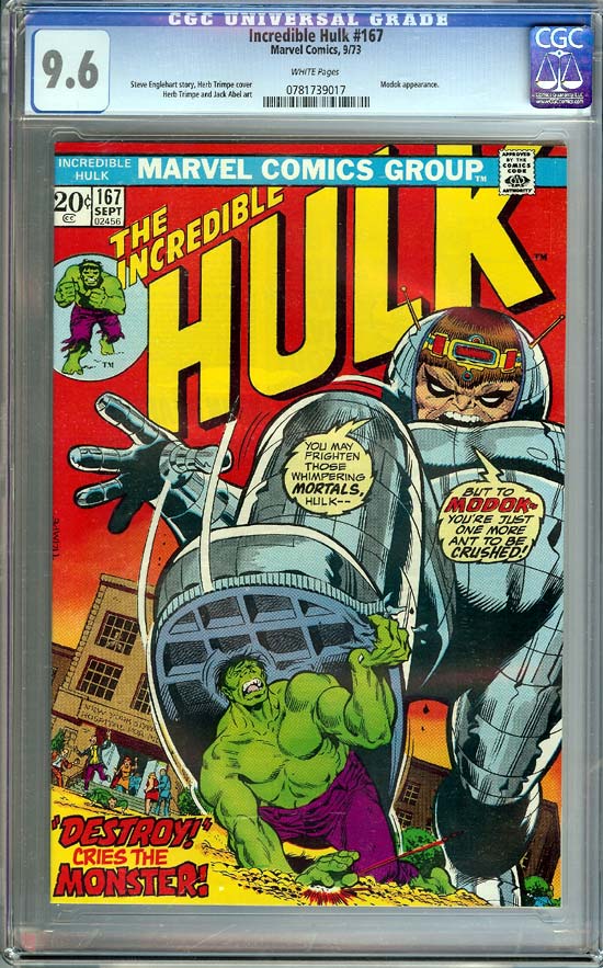 Incredible Hulk #167 CGC 9.6 w