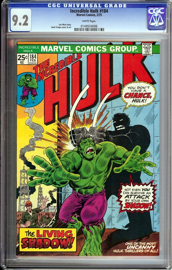 Incredible Hulk #184 CGC 9.2 w