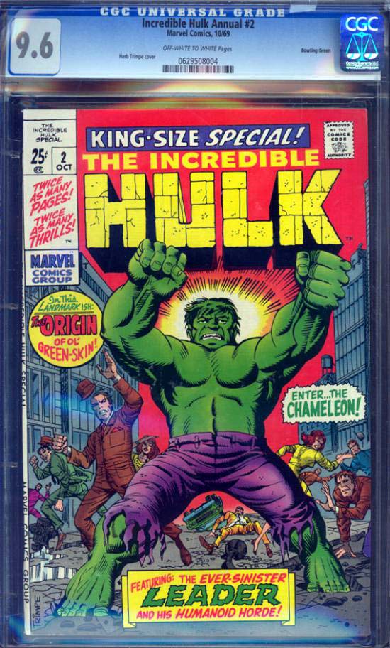 Incredible Hulk Annual #2 CGC 9.6 ow/w Bowling Green