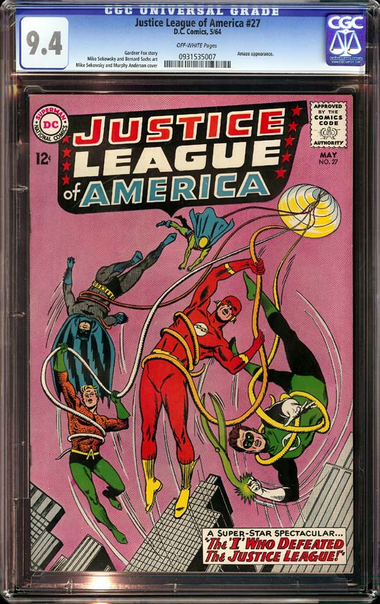 Justice League of America #27 CGC 9.4 ow Newsstand Collection