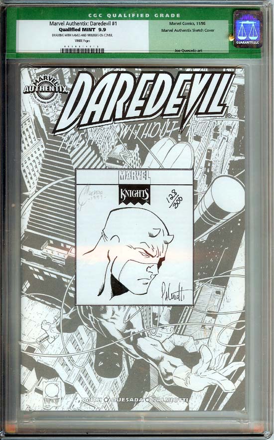 Marvel Authentix: Daredevil #1 CGC 9.9 w Sketch Cover