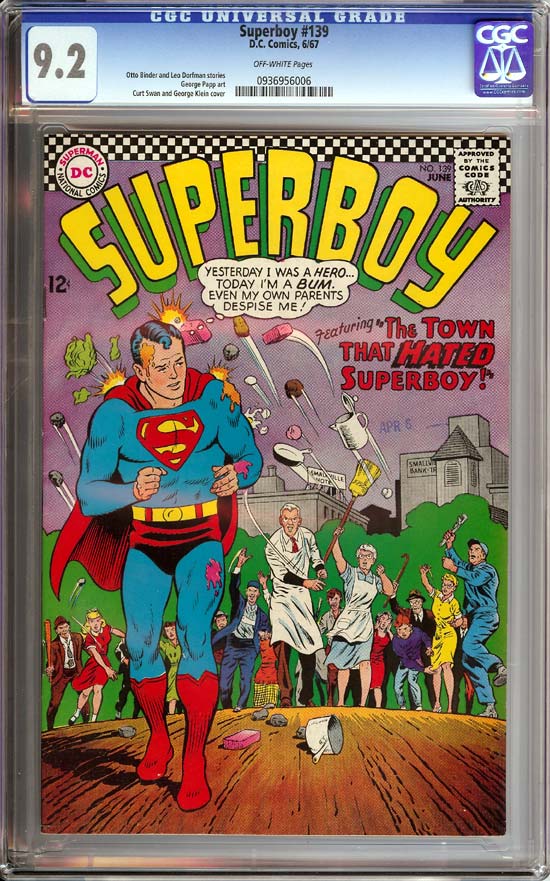 Superboy #139 CGC 9.2 ow