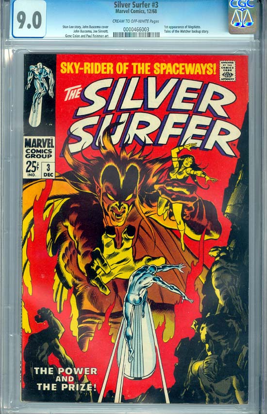 Silver Surfer #3 CGC 9.0 cr/ow