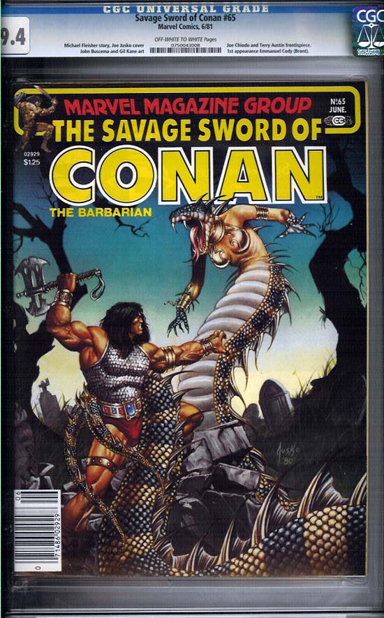 Savage Sword of Conan #65 CGC 9.4ow/w