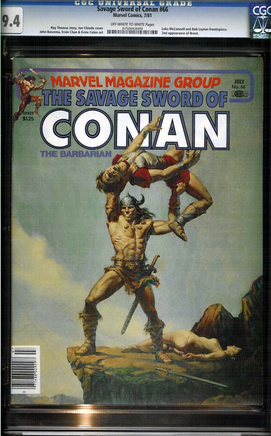 Savage Sword of Conan #66 CGC 9.4ow/w