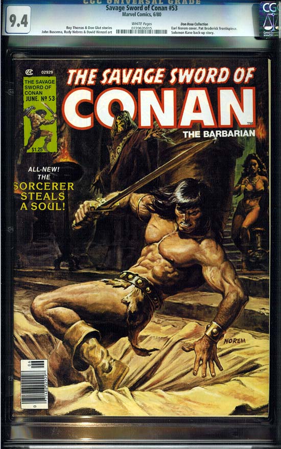 Savage Sword of Conan #53 CGC 9.4w Don Rosa Collection