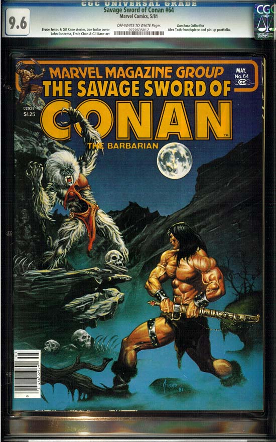 Savage Sword of Conan #64 CGC 9.6 ow/w Don Rosa Collection