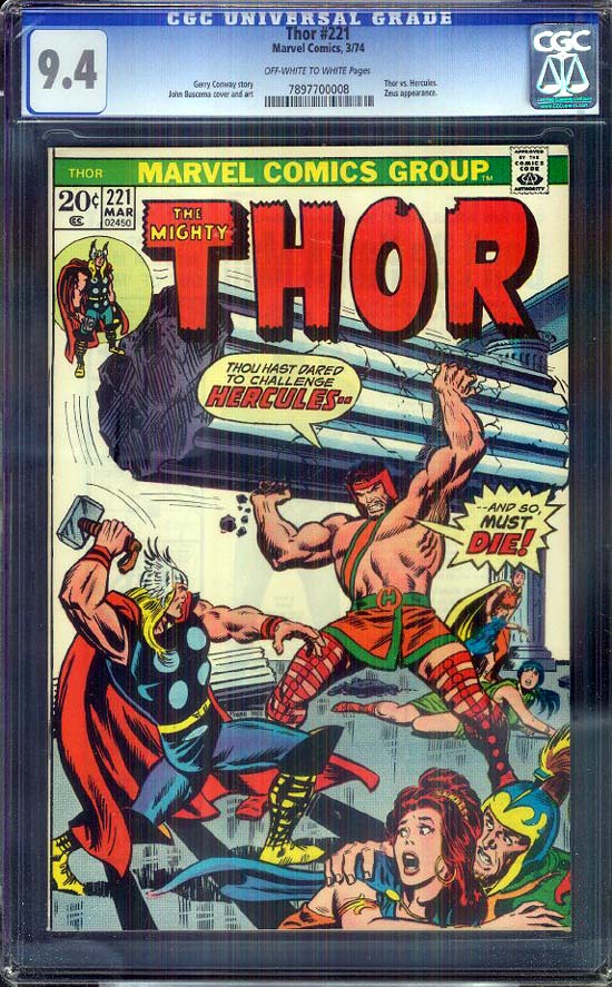 Thor #221 CGC 9.4 ow/w