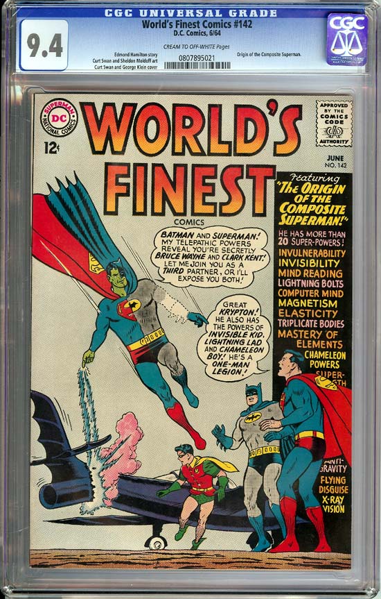 World's Finest Comics #142 CGC 9.4 cr/ow Newsstand Collection