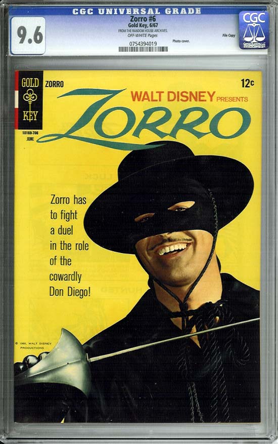 Zorro #6 CGC 9.6 ow File Copy